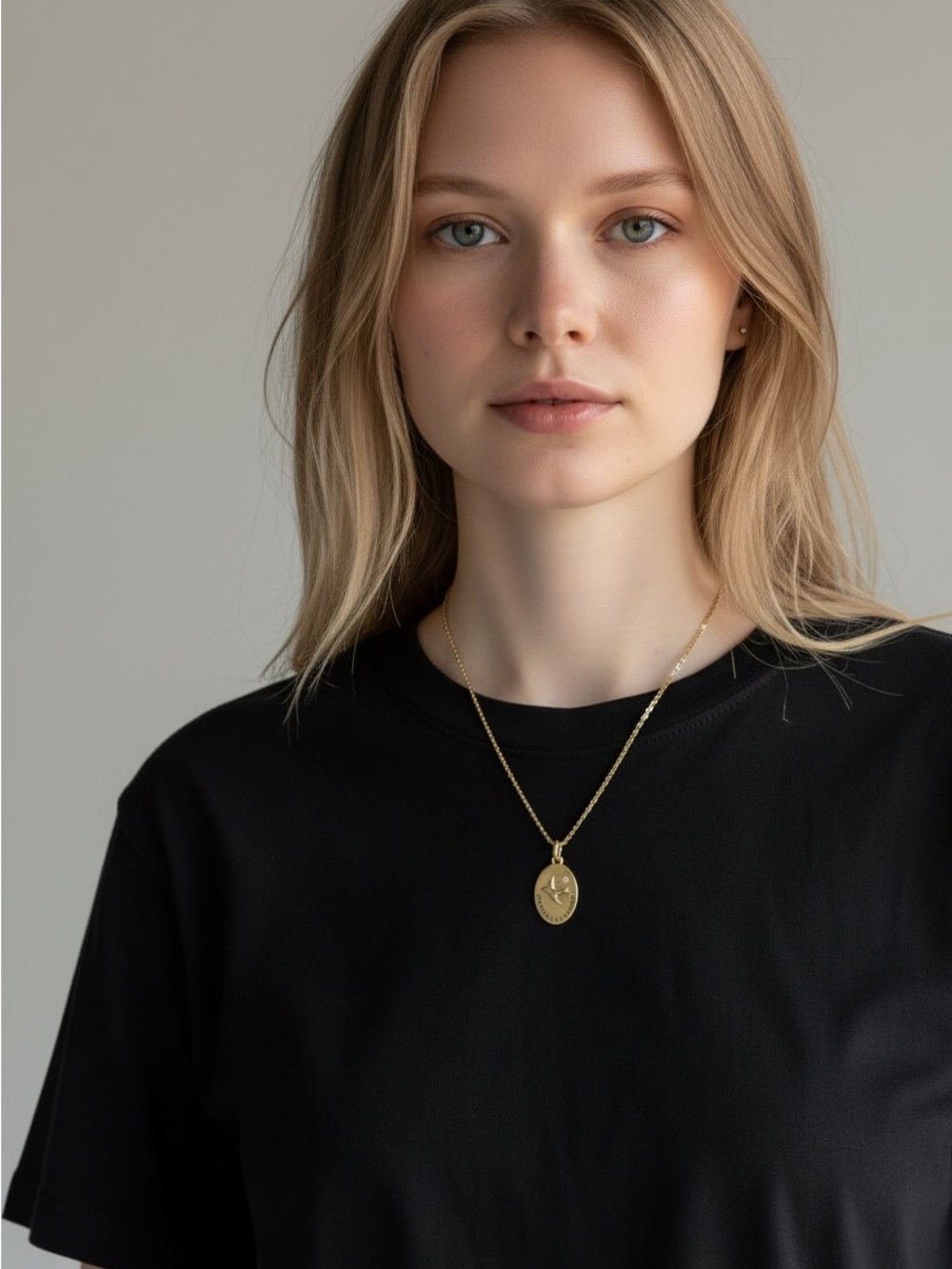 10/21 Gold Medallion Pendant Necklace - Elegant Women's Jewelry